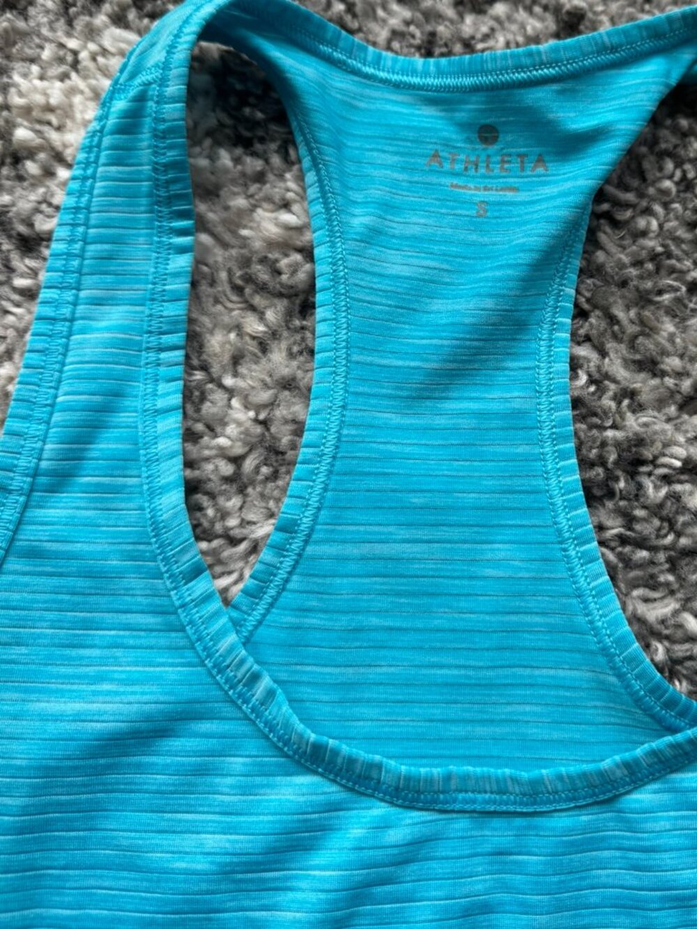 Athleta Space Dye Racerback Training Tank - Turquoise Blue - Picture 3 of 4